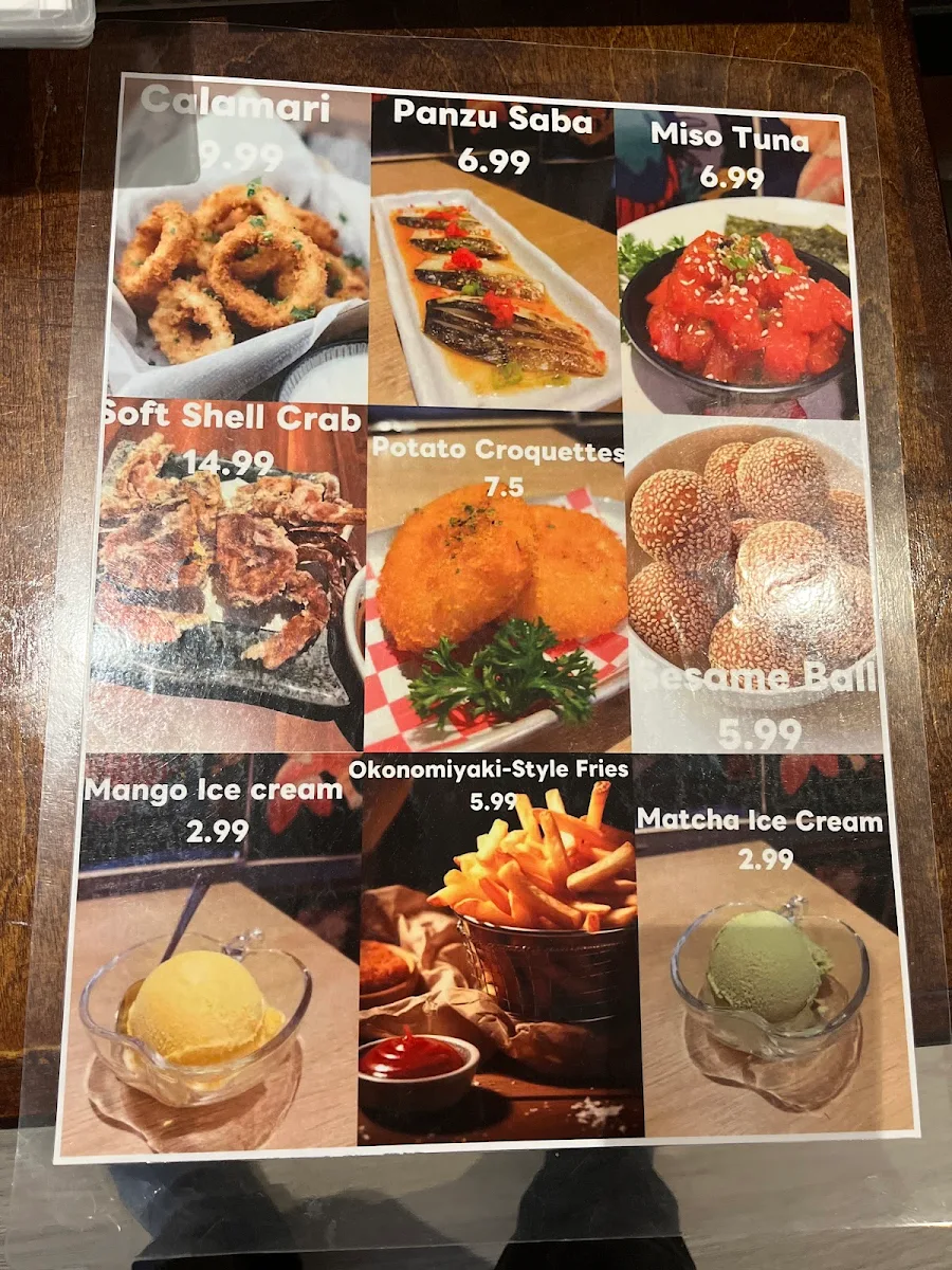Menu, Koji Japanese Restaurant