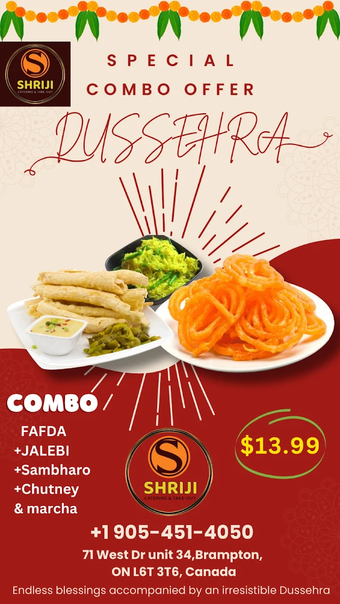 Menu, Shriji Catering And Takeout
