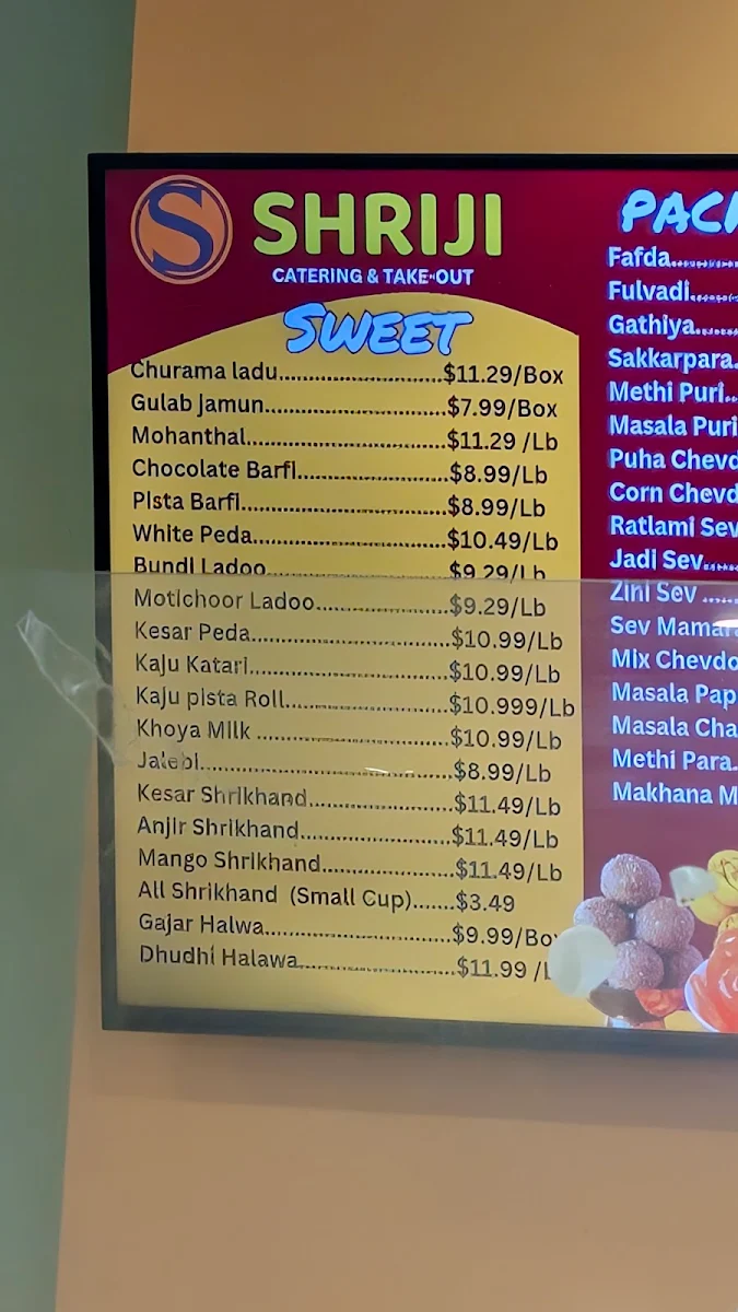 Menu, Shriji Catering And Takeout