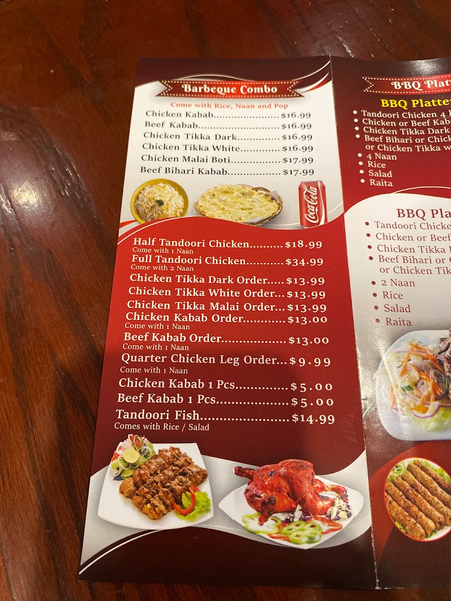 Menu, Usmania Grill
