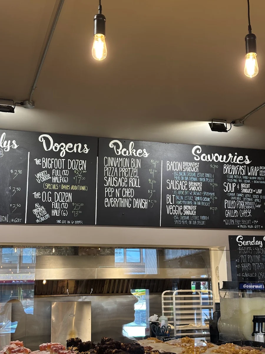Menu, Bigfoot Donuts