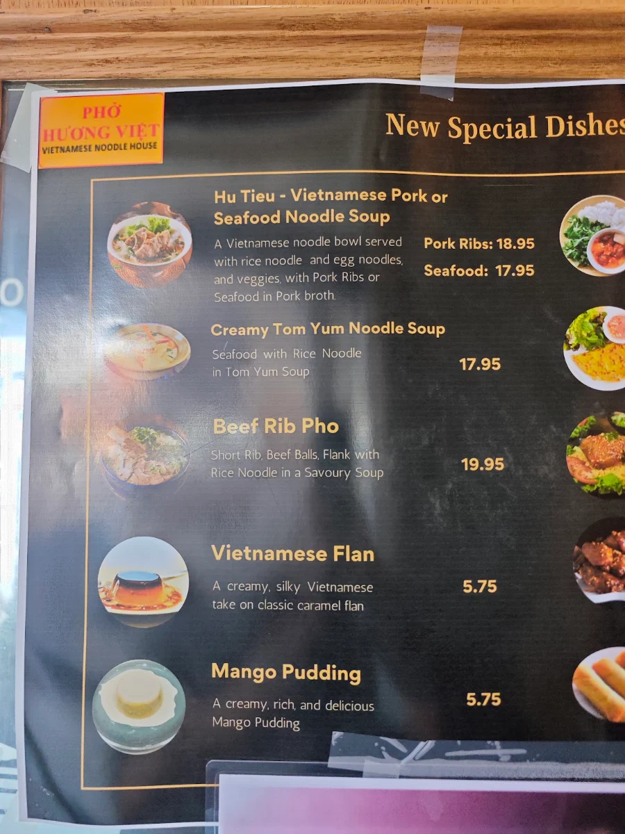 Menu, Pho Huong Viet 17Ave SW