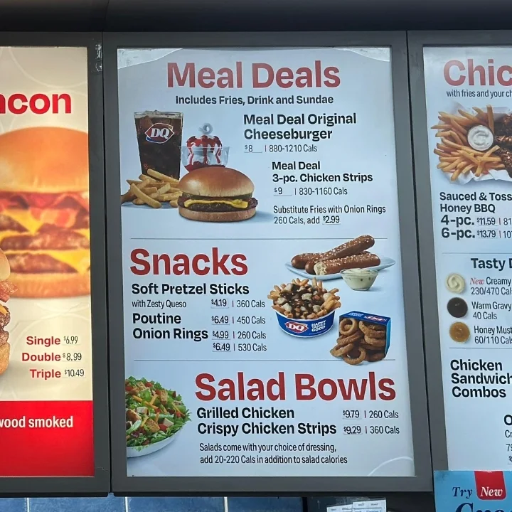 Menu, Dairy Queen Restaurant