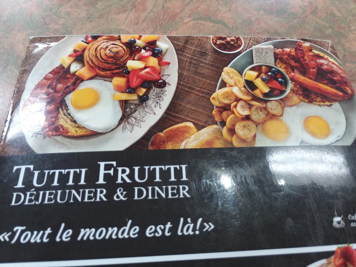 Menu, Tutti Frutti déjeuner et diner