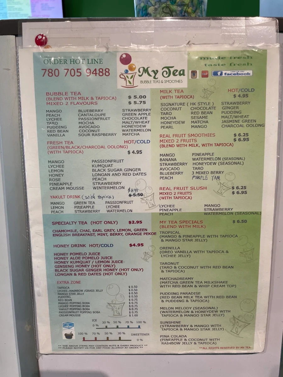 Menu, My Tea