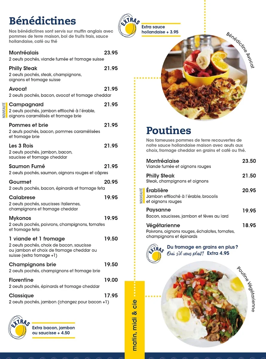 Menu, Eggspress Lachute