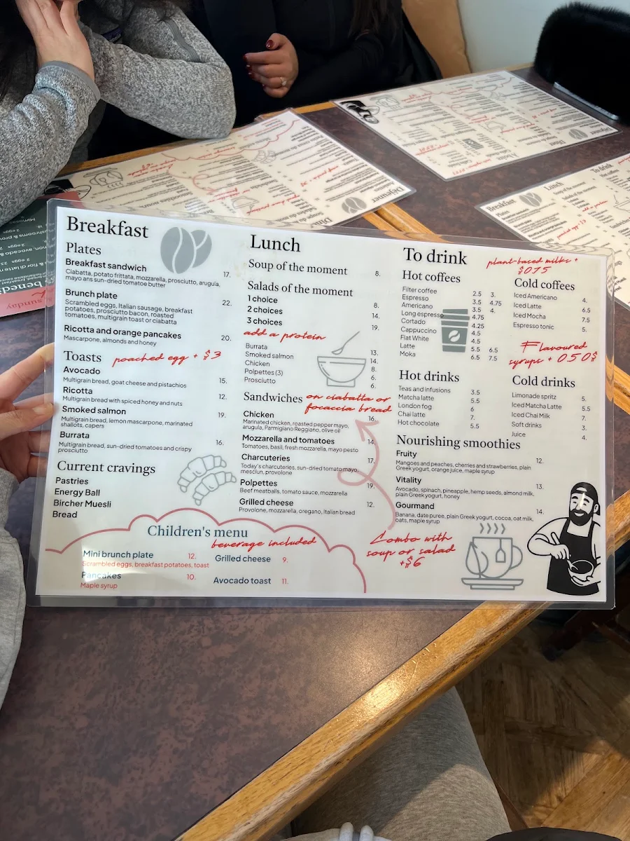 Menu, Chez Mio Café-Bistro