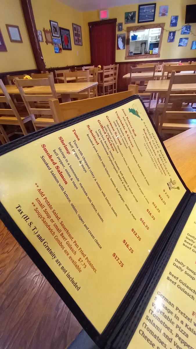 Menu, German Bakery Sachsen Cafe & Restaurant