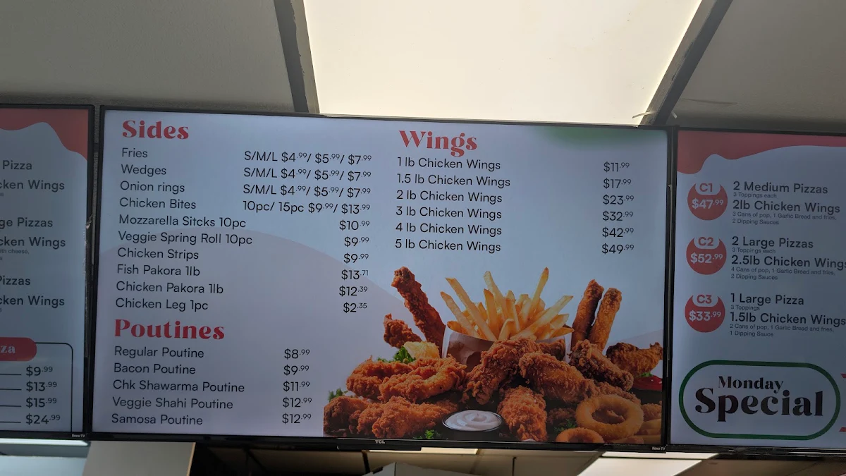 Menu, Pizza Bell & Wings