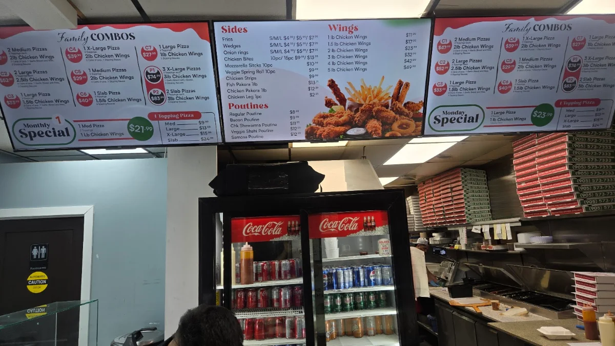 Menu, Pizza Bell & Wings