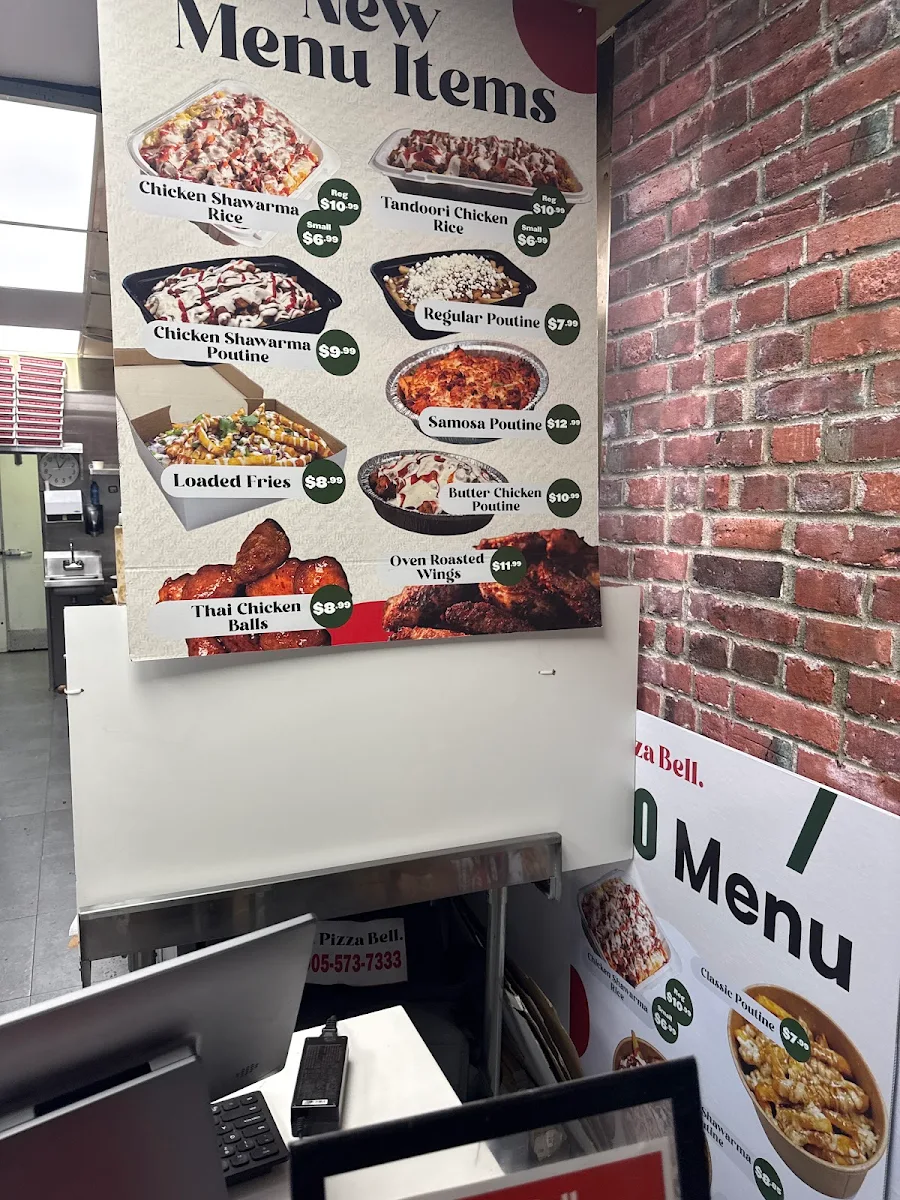 Menu, Pizza Bell & Wings