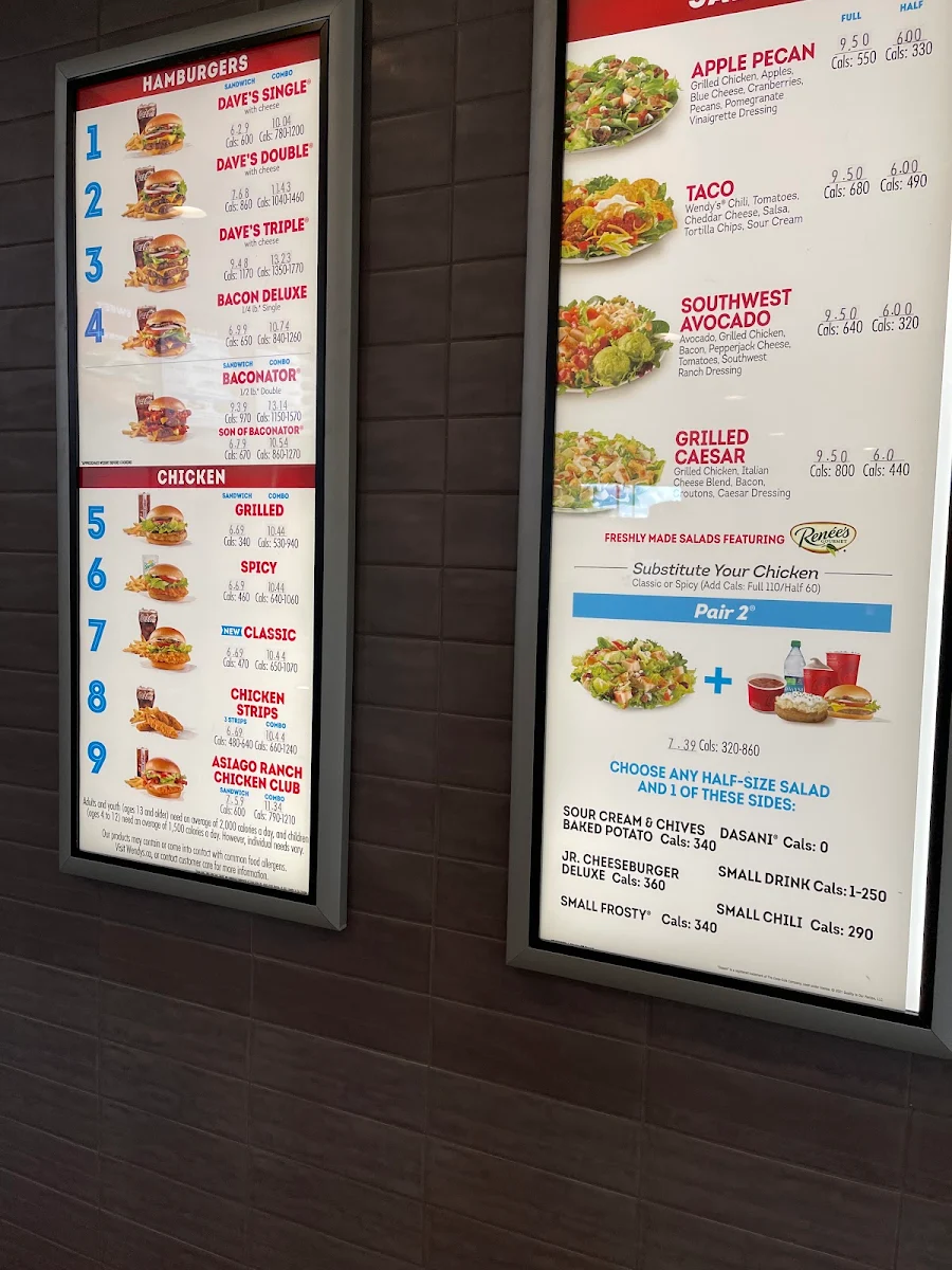 Menu, Wendy's