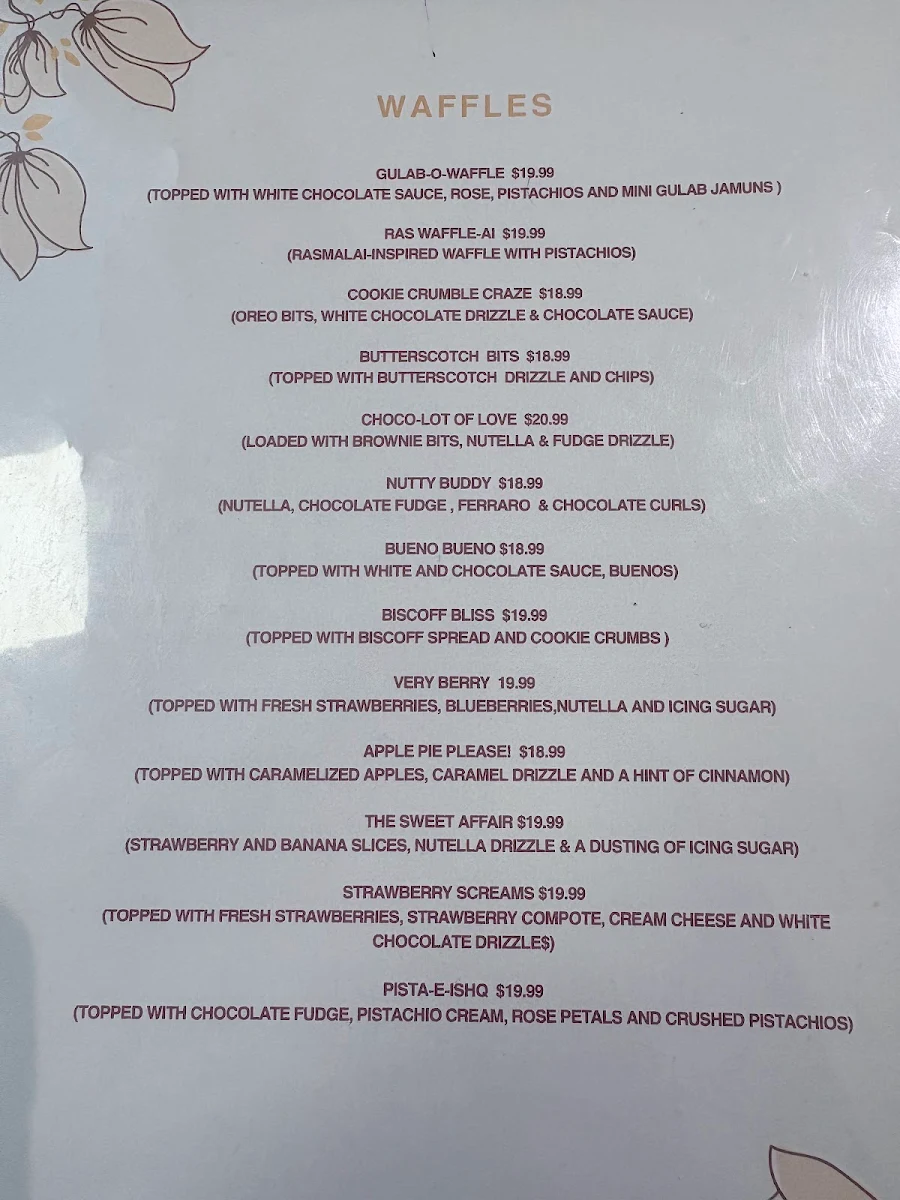 Menu, Alagh’s Cakes & Cafe