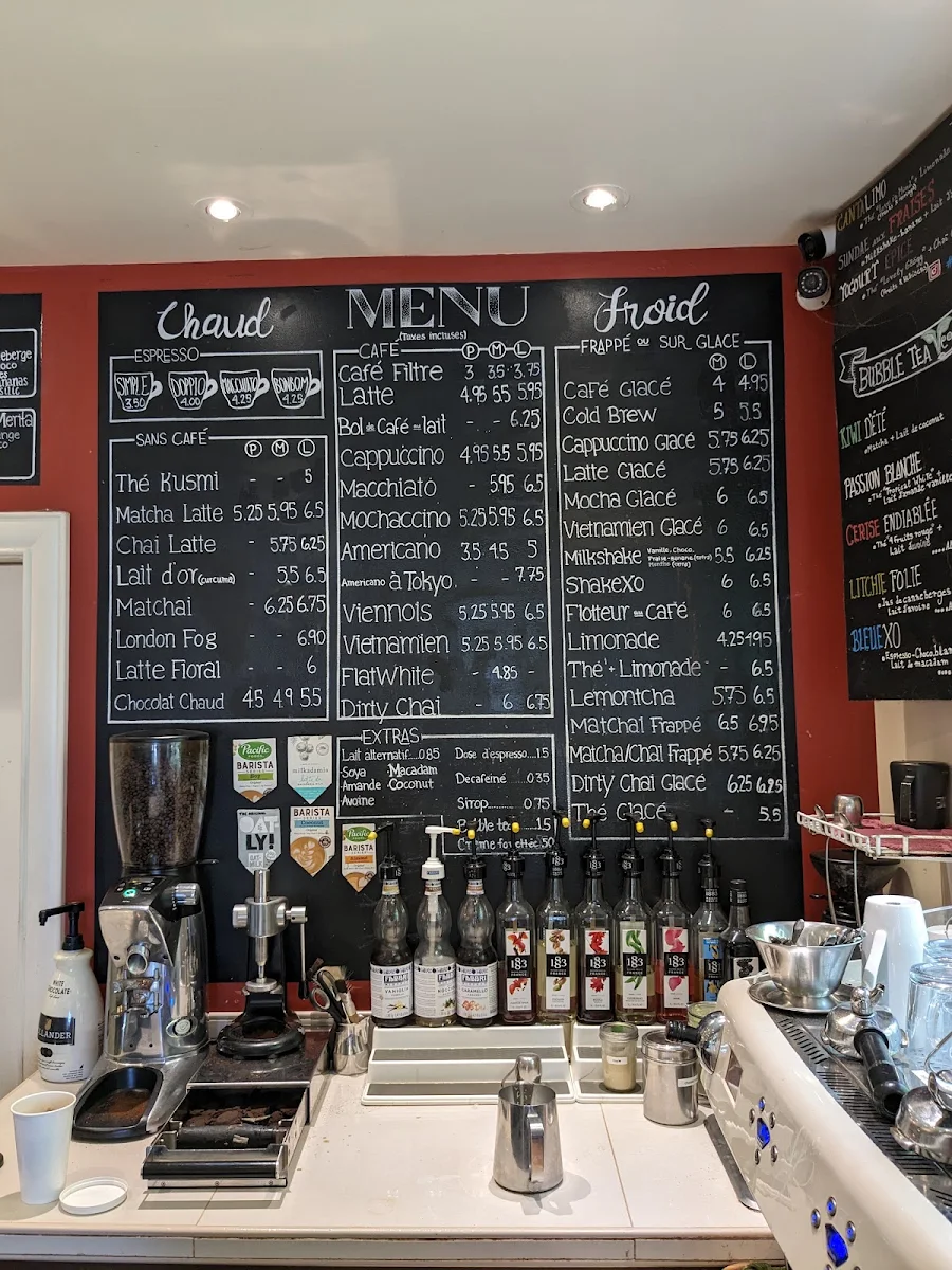 Menu, Cafexo Boutique