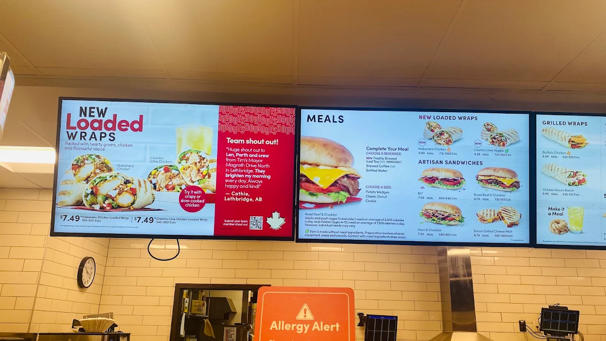 Menu, Tim Hortons