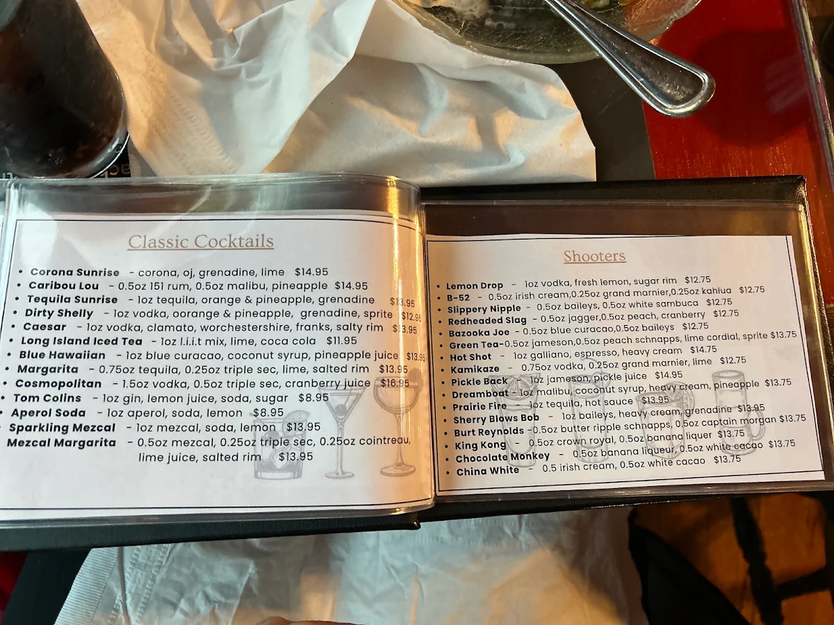 Menu, The 101 Bar & Grill