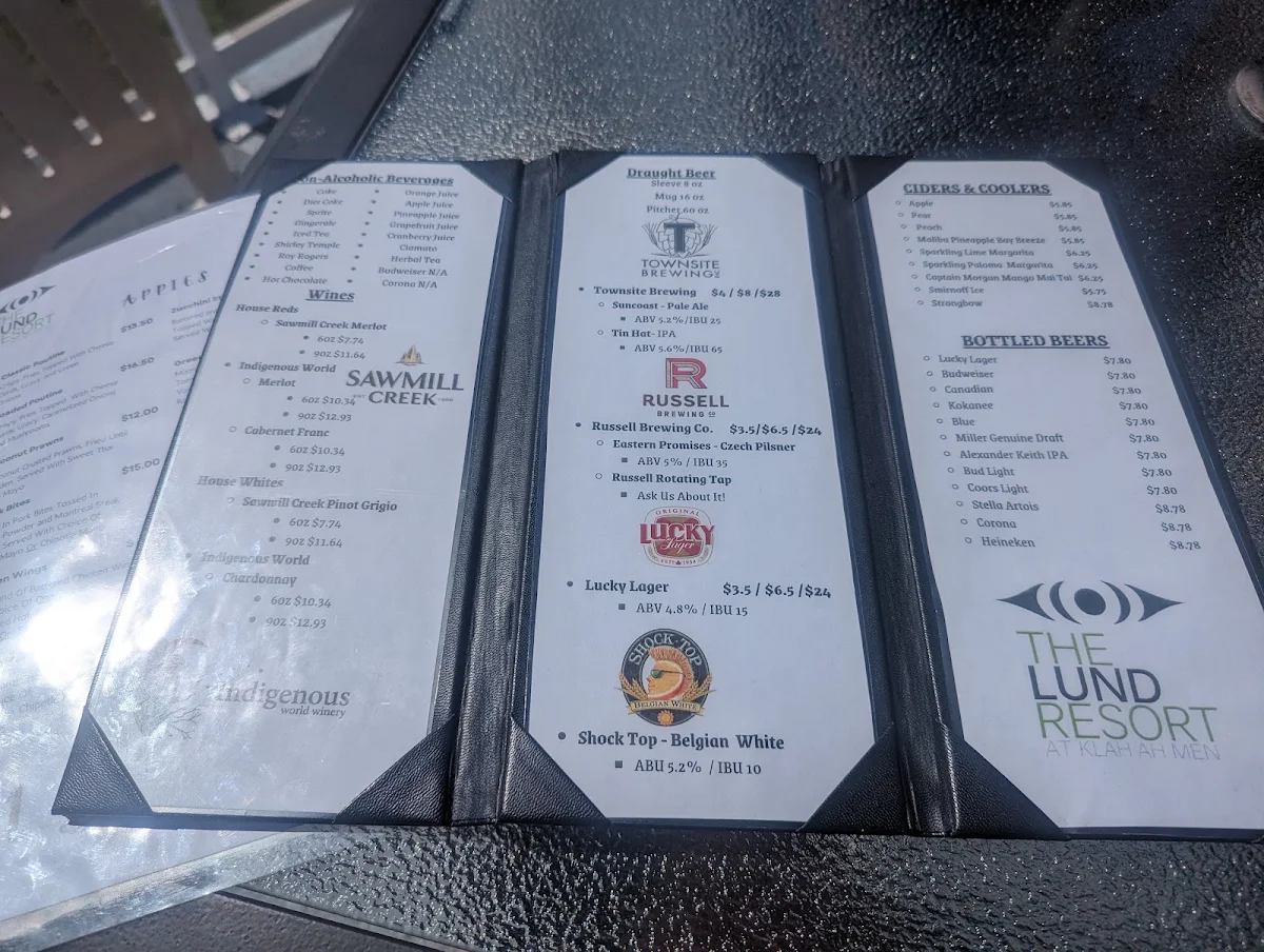 Menu, The 101 Bar & Grill