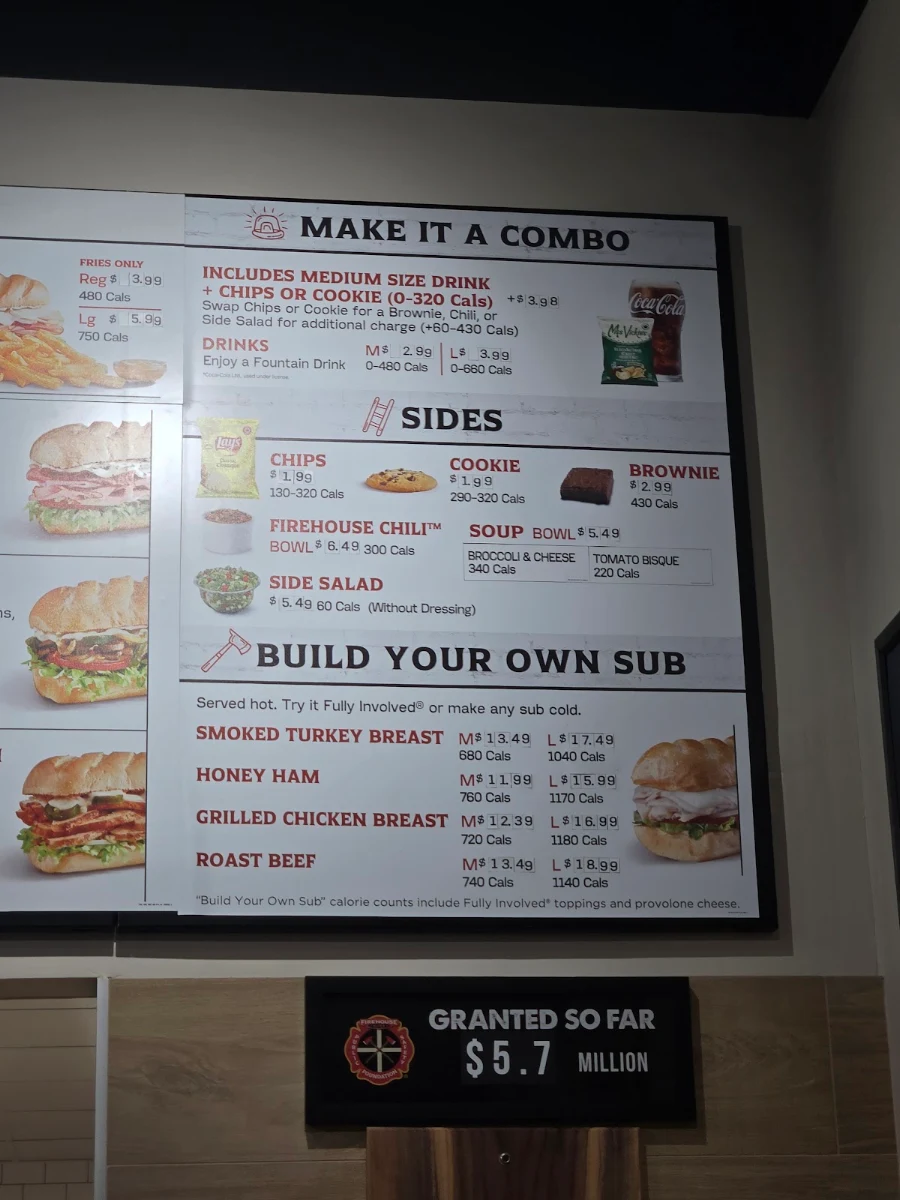 Menu, Firehouse Subs