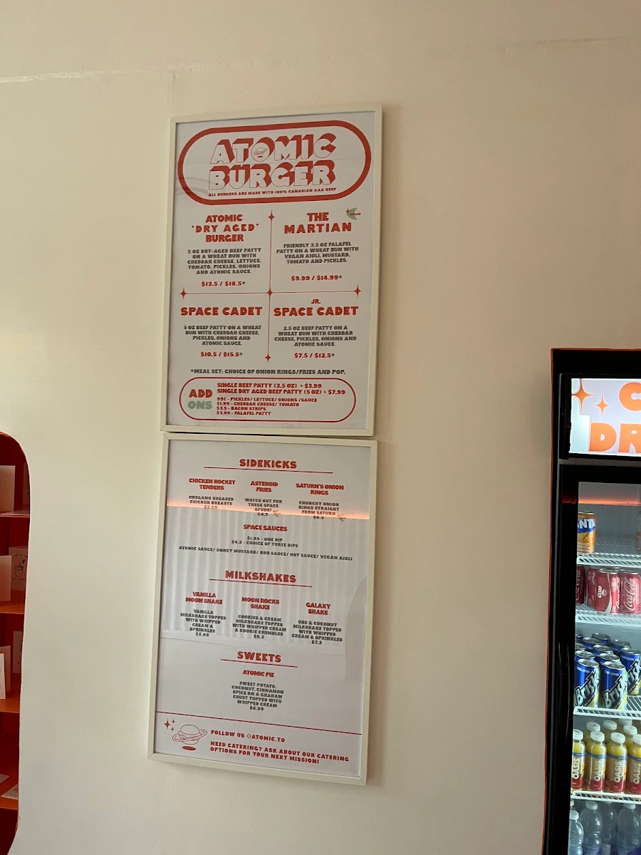 Menu, Atomic Burger