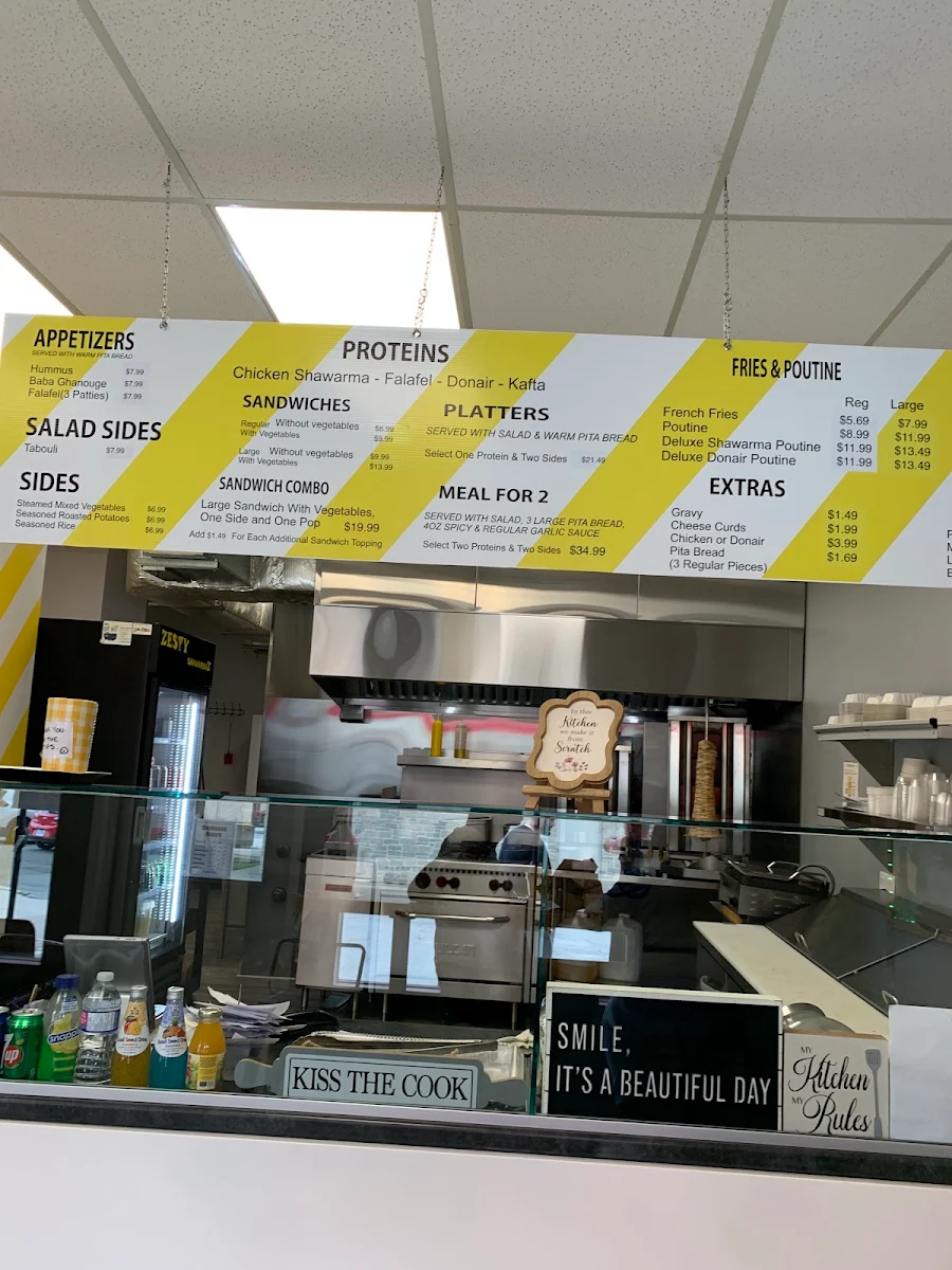 Menu, Zesty Shawarma'z