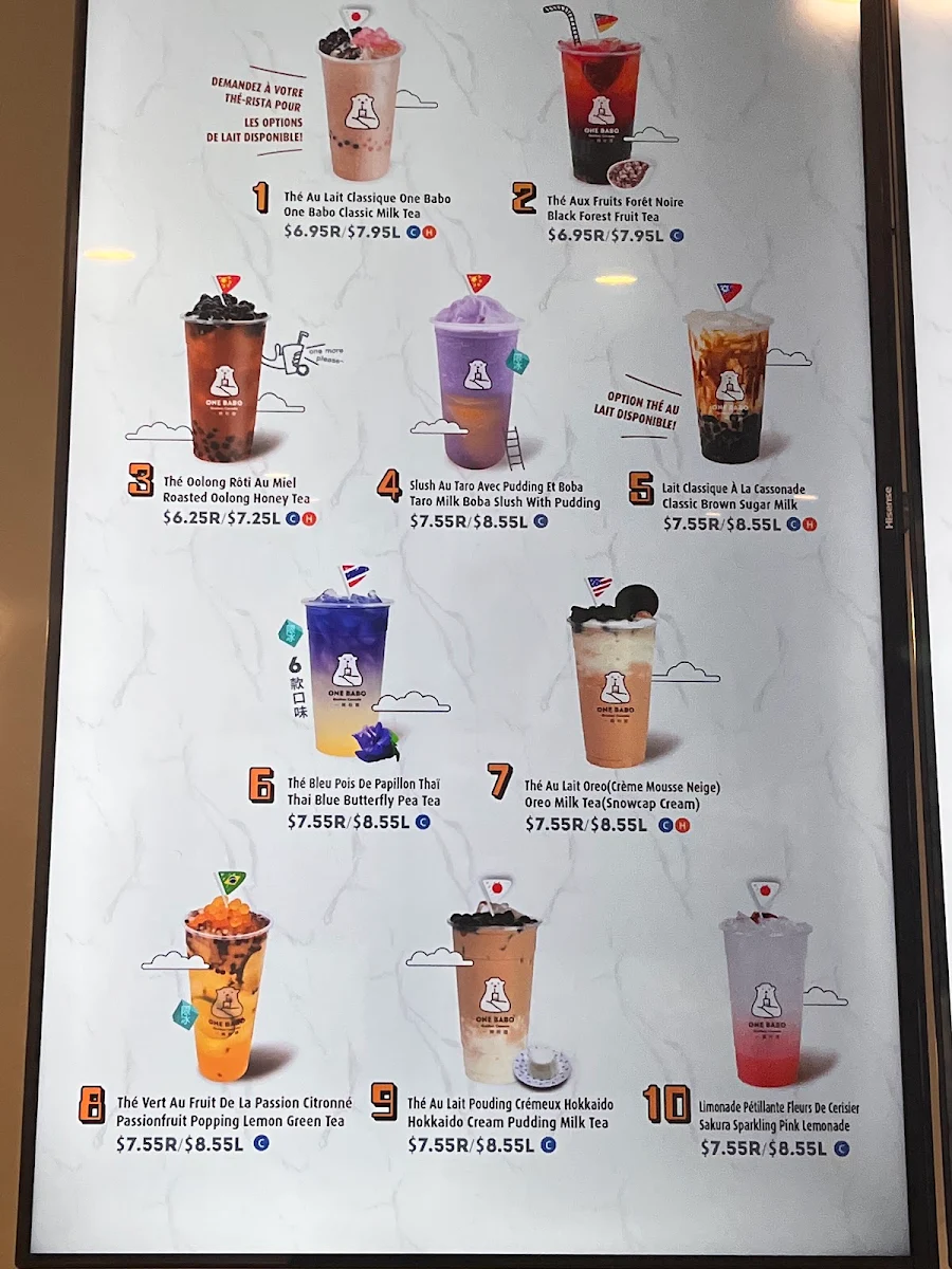 Menu, One Babo