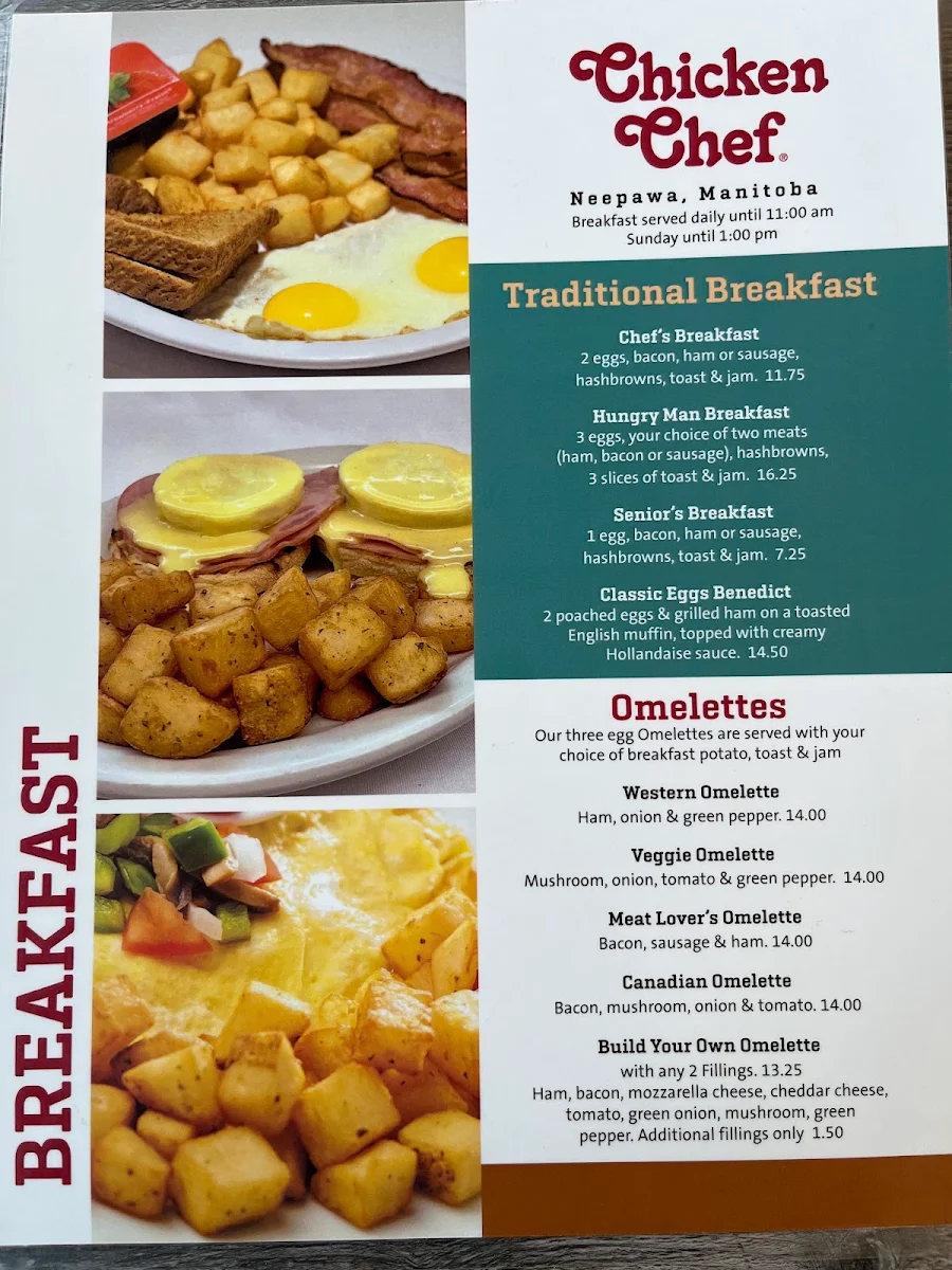 Menu, Chicken Chef Neepawa