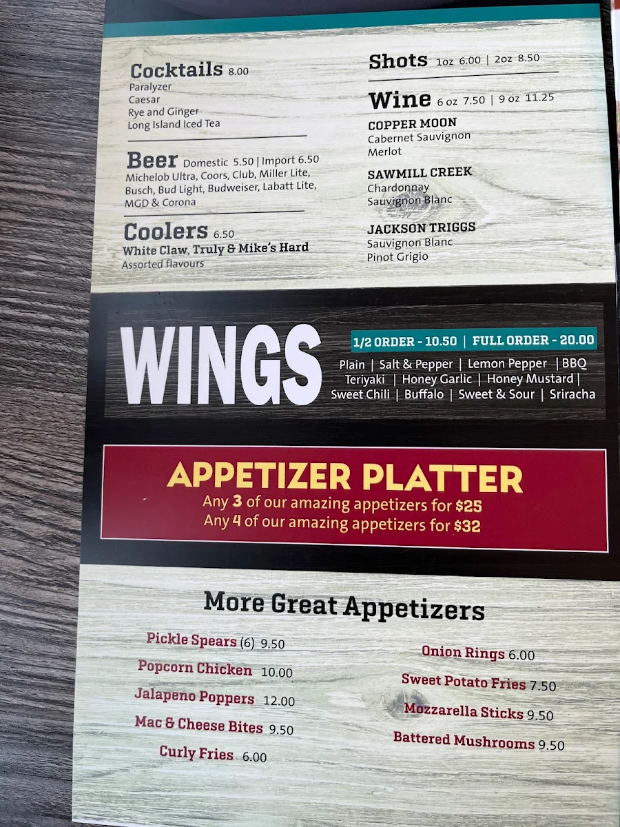 Menu, Chicken Chef Neepawa