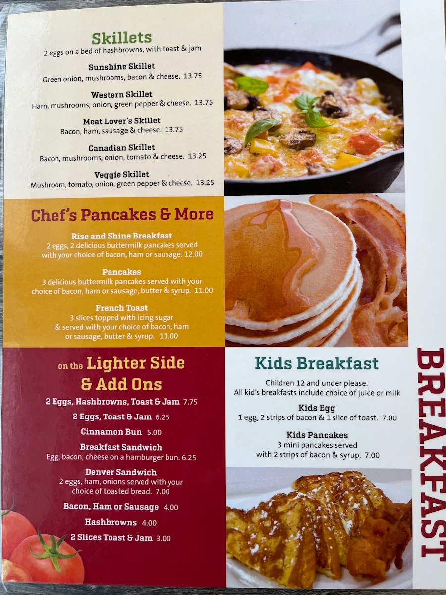 Menu, Chicken Chef Neepawa