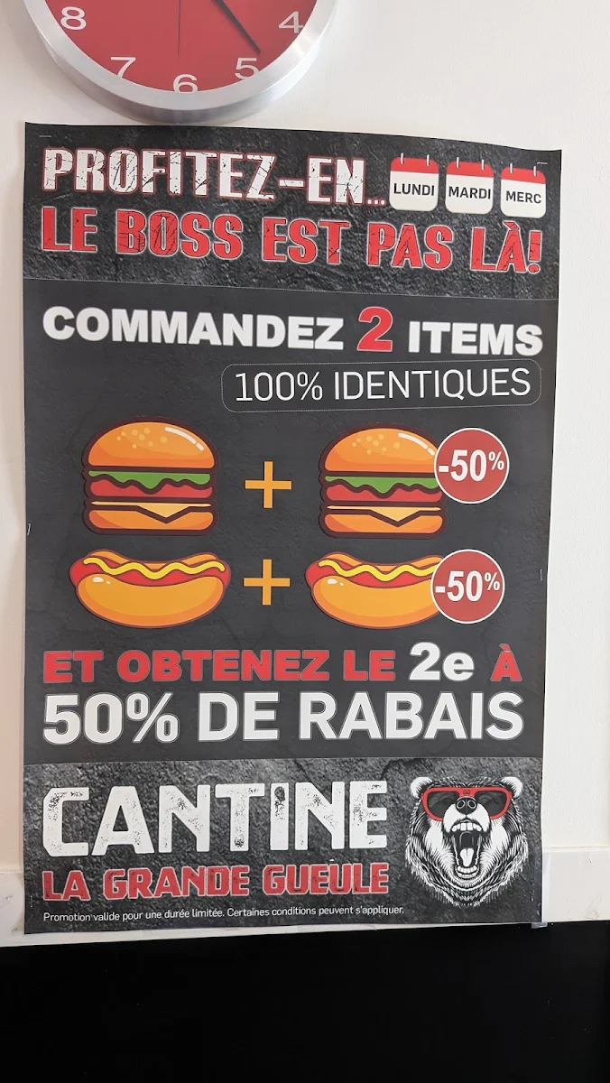 Menu, Cantine La Grande Gueule