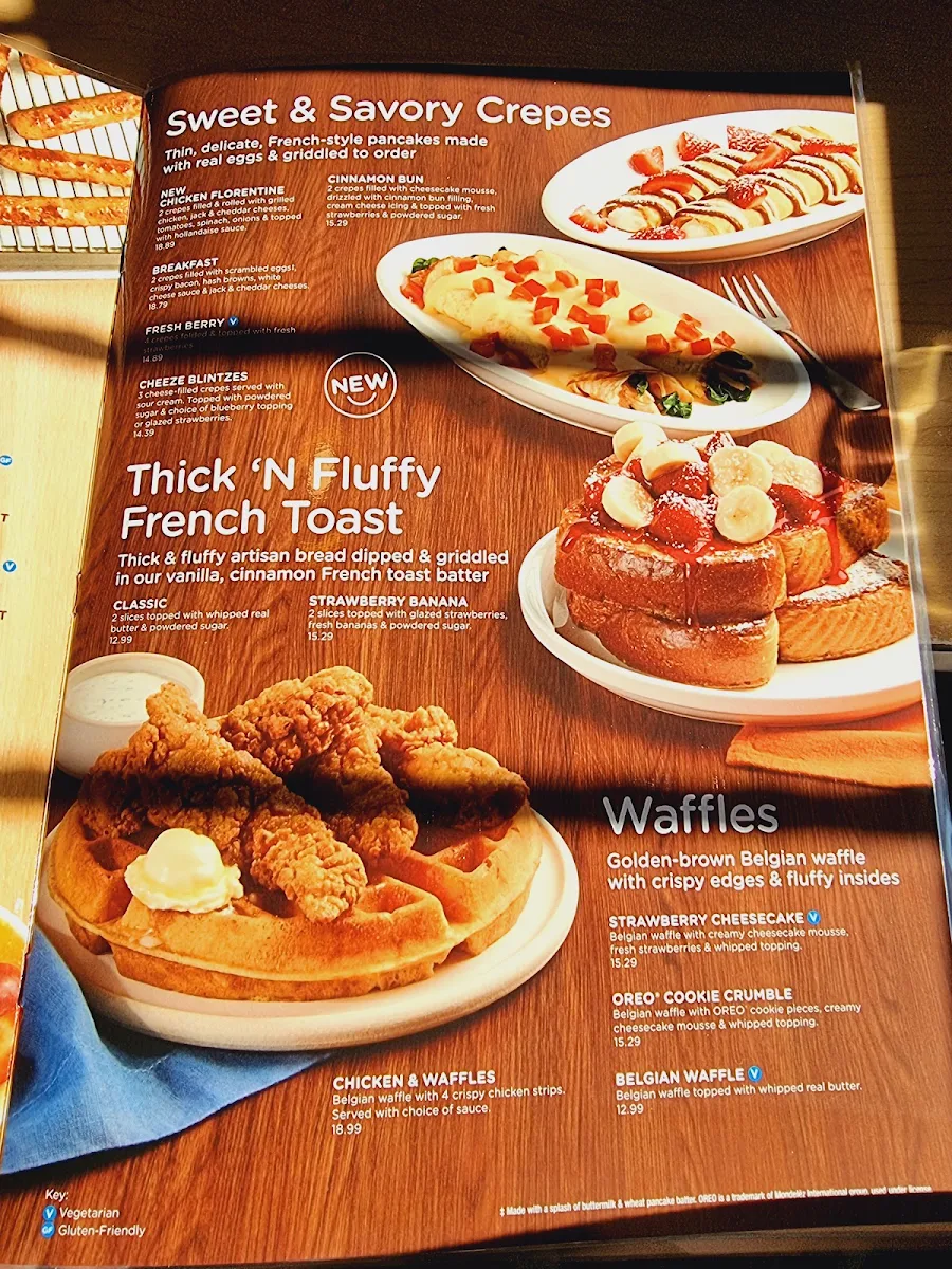 Menu, IHOP