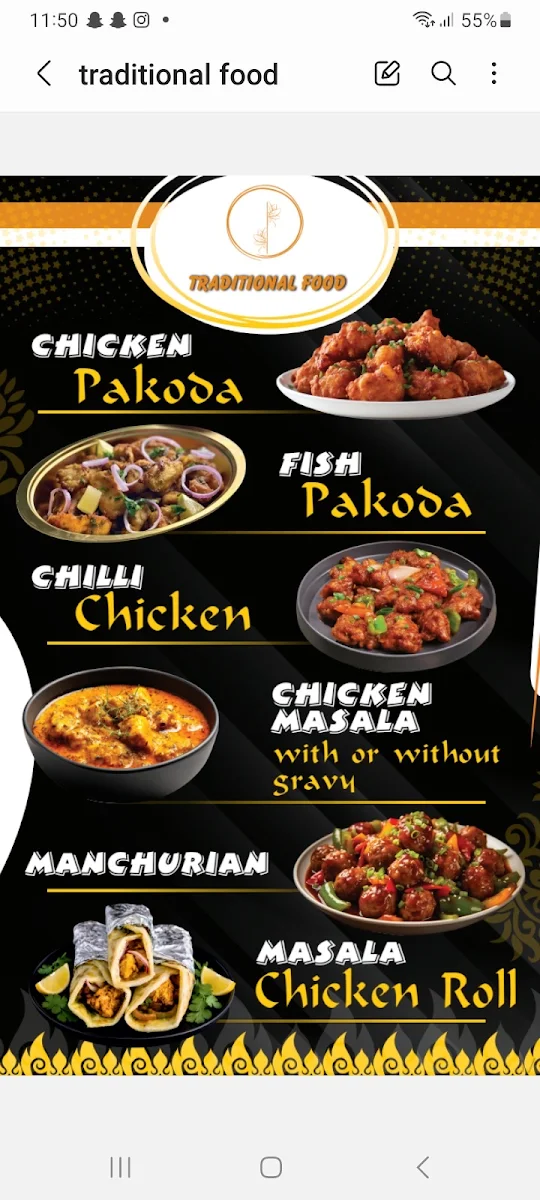 Menu, Traditional fast food ( truck)