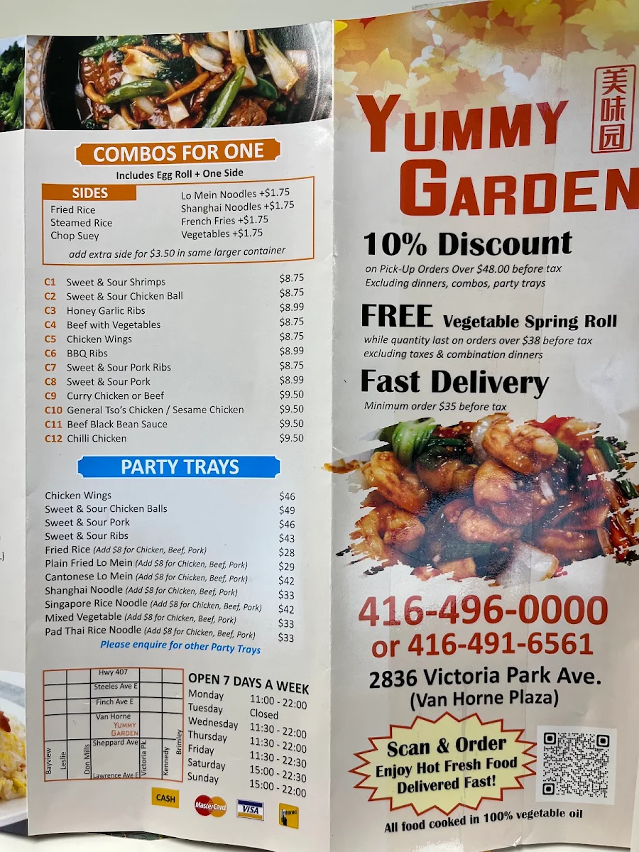 Menu, Yummy Garden