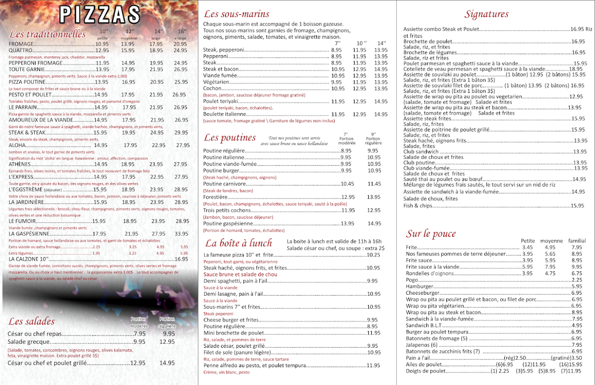Menu, L'Eggs-Tasse
