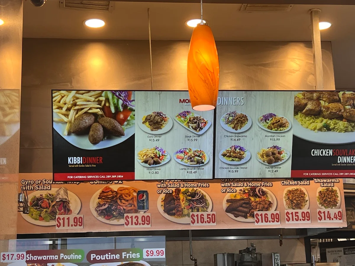 Menu, Montfort Mediterranean Grill