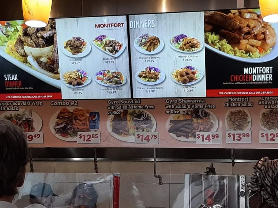 Menu, Montfort Mediterranean Grill