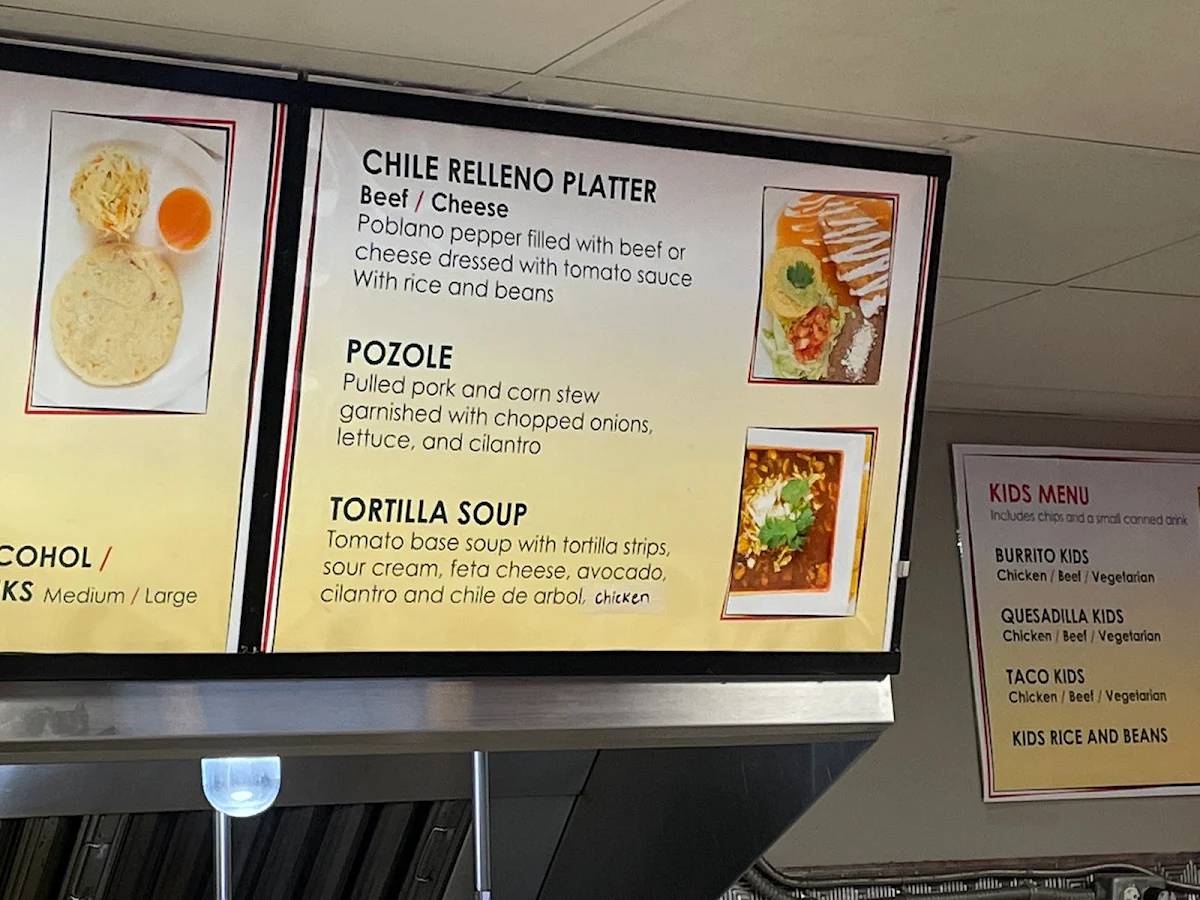 Menu, Latin Fiesta