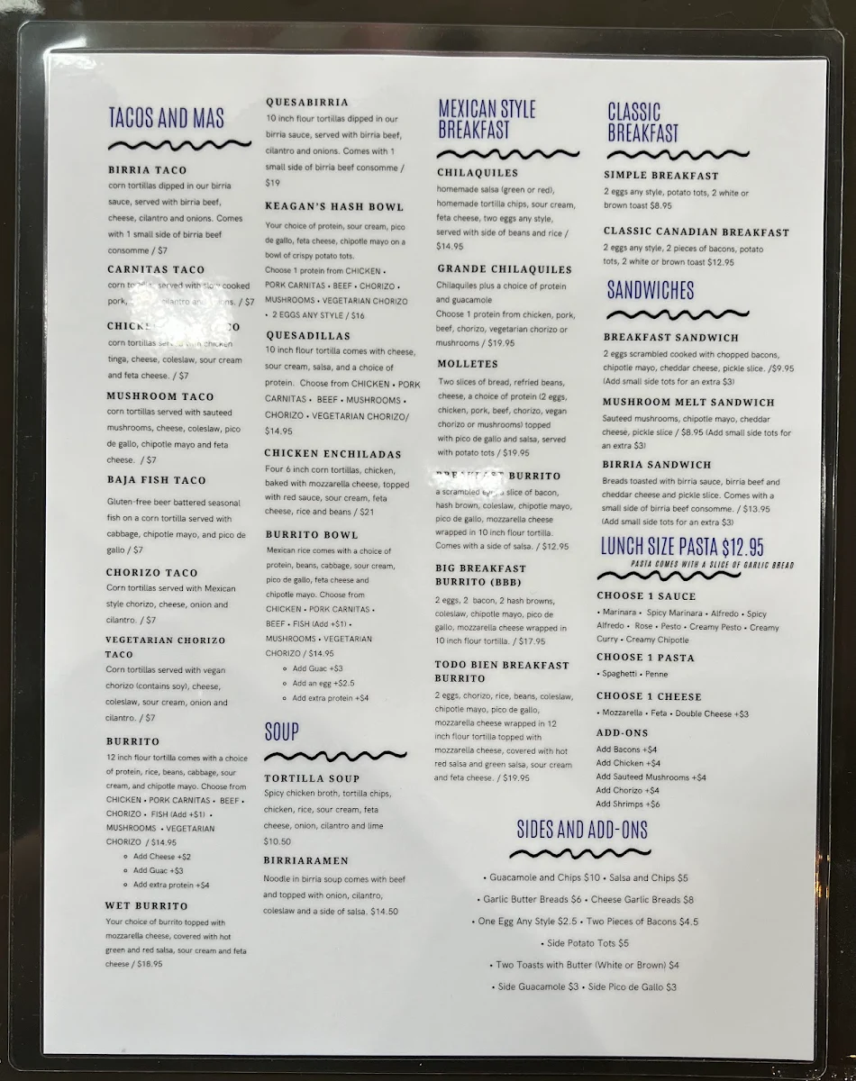 Menu, Olivo Cafe Surrey