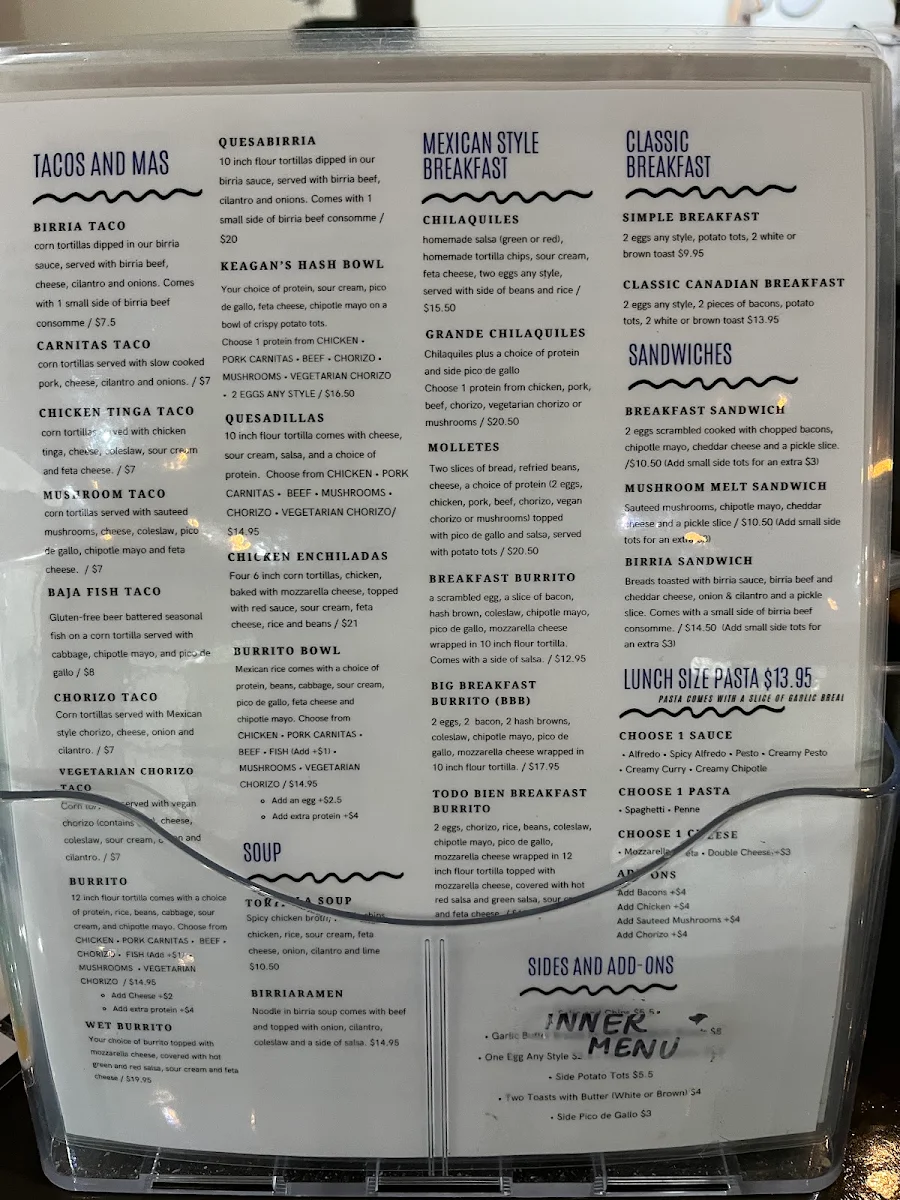 Menu, Olivo Cafe Surrey