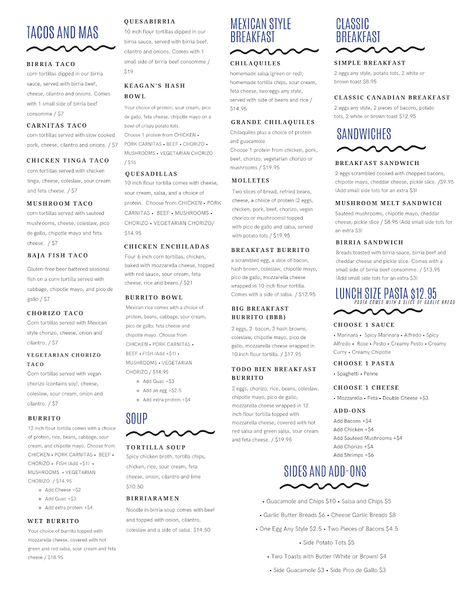 Menu, Olivo Cafe Surrey