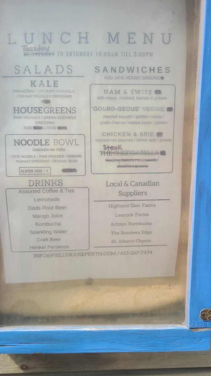 Menu, Bistro 54