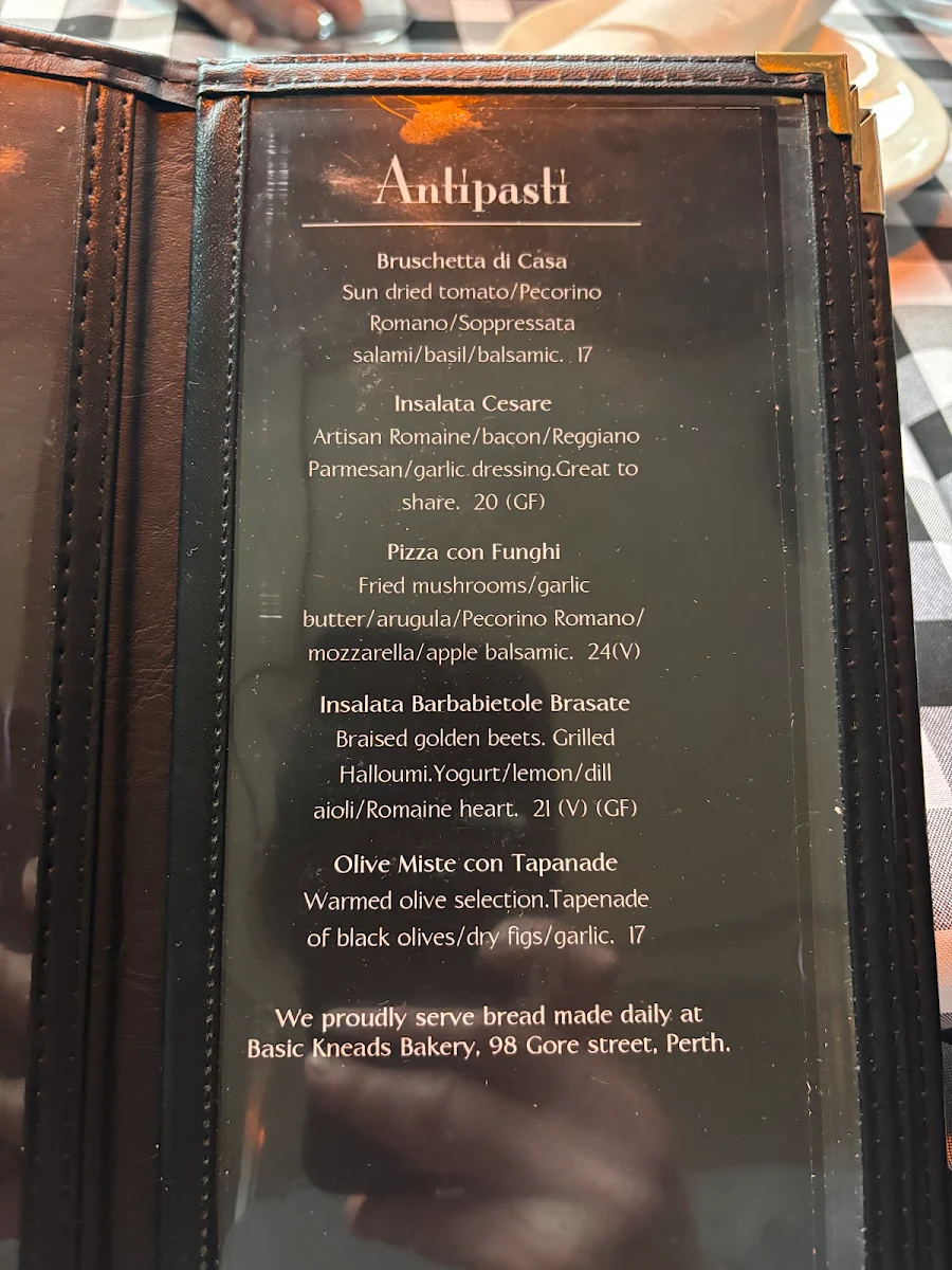 Menu, Bistro 54