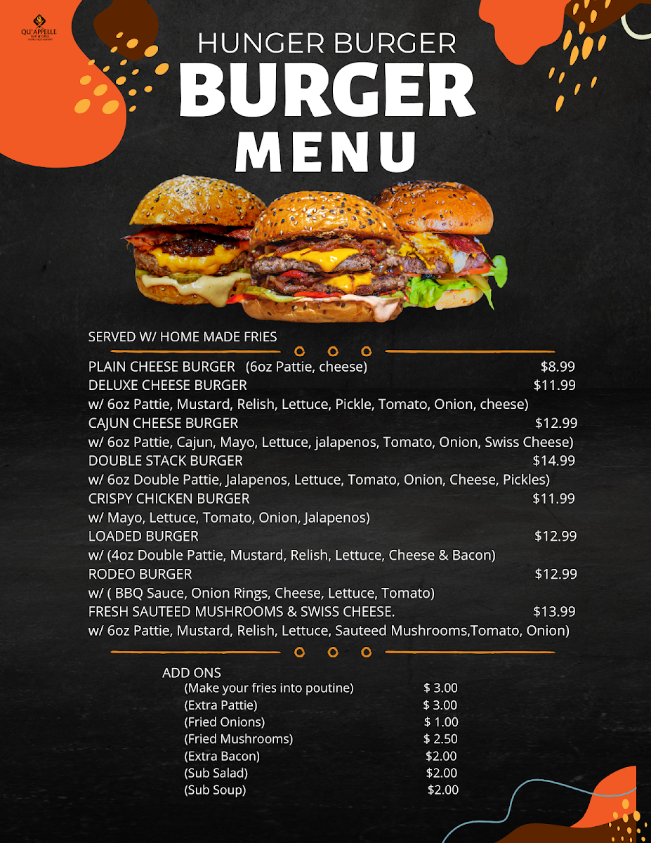 Menu, Milestone Hotel Bar and Grill