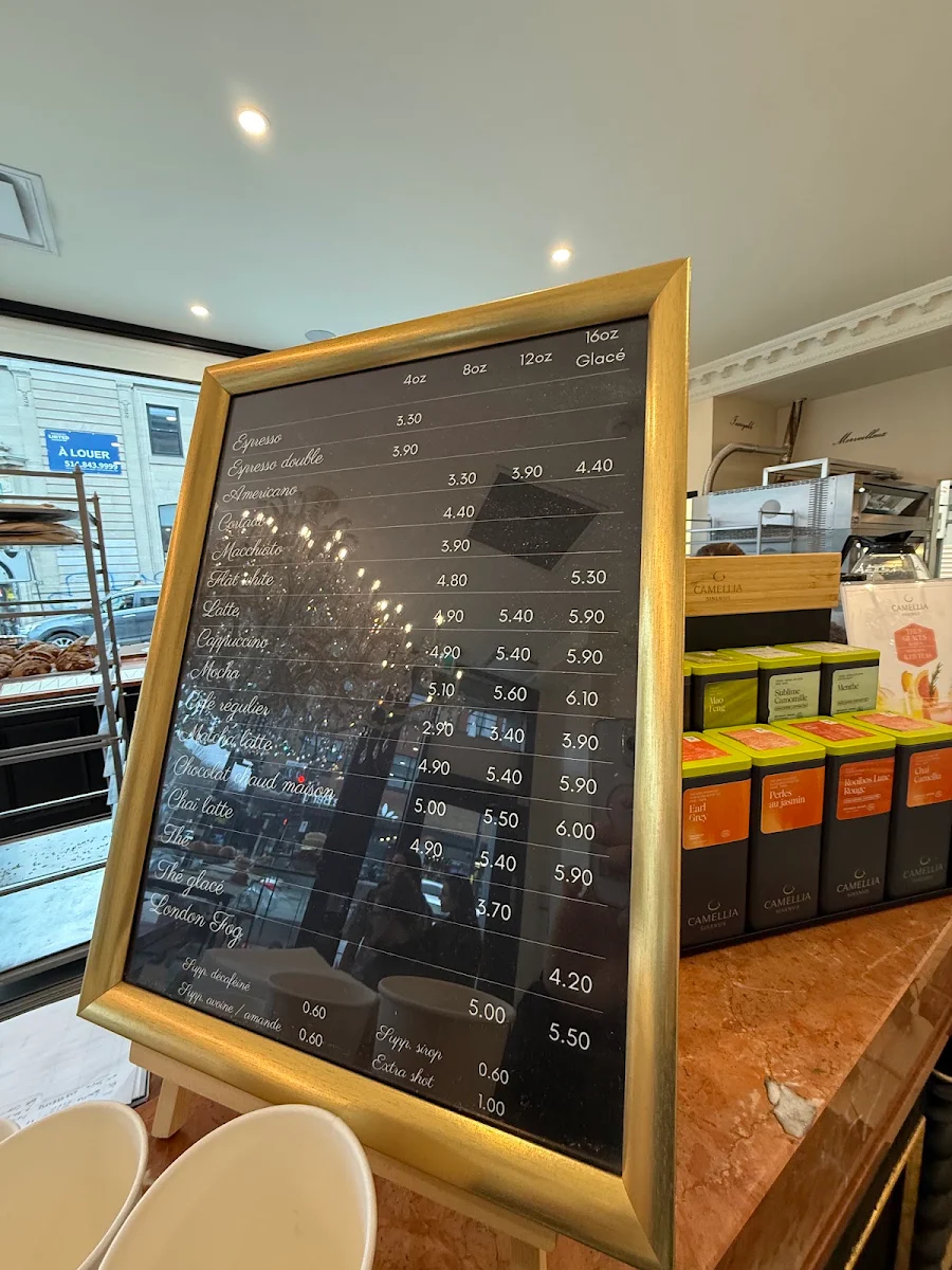 Menu, Aux Merveilleux de Fred