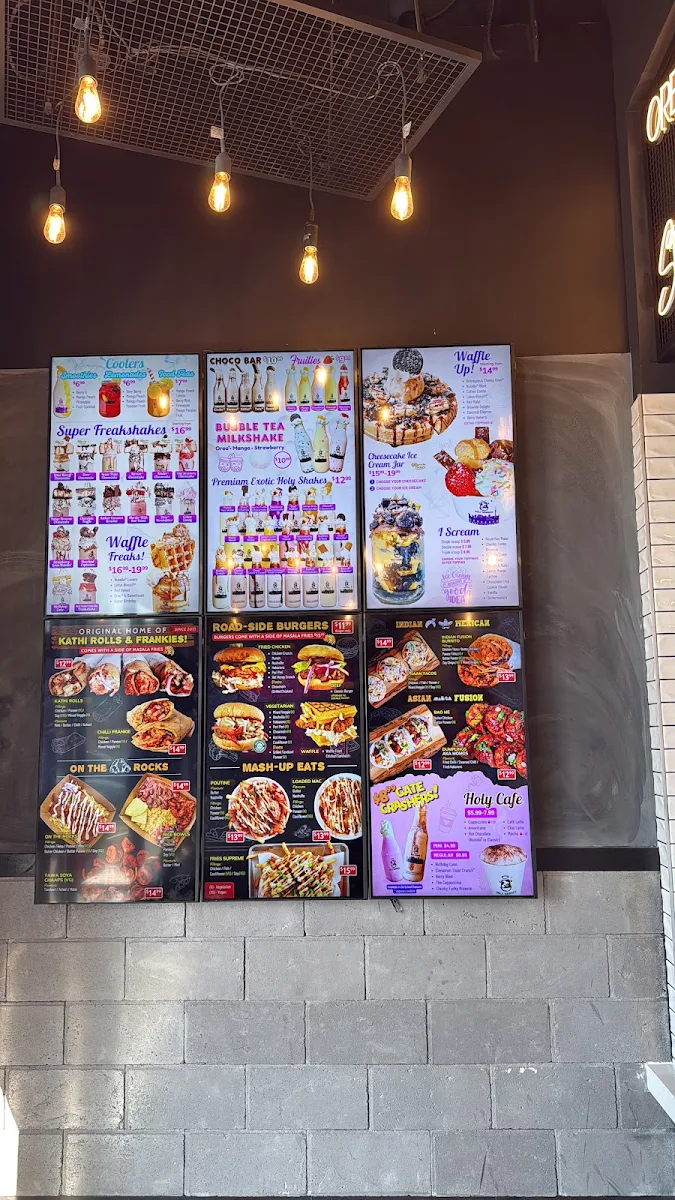 Menu, Holy Shakes Ajax Harwood