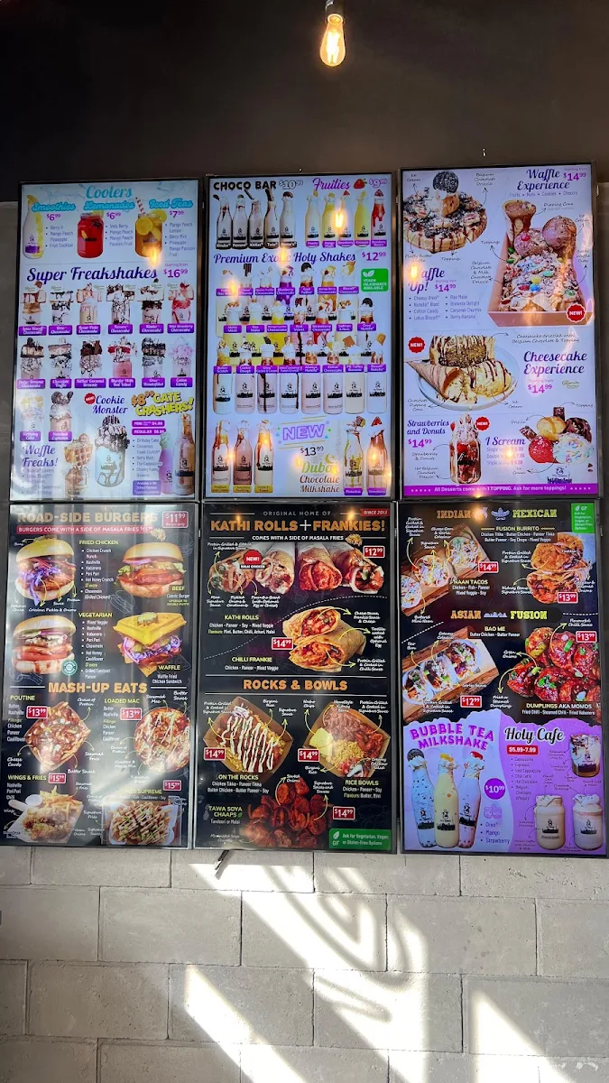 Menu, Holy Shakes Ajax Harwood