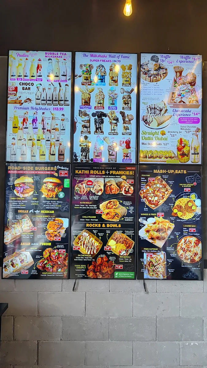 Menu, Holy Shakes Ajax Harwood