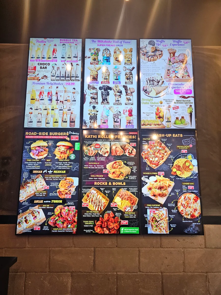 Menu, Holy Shakes Ajax Harwood