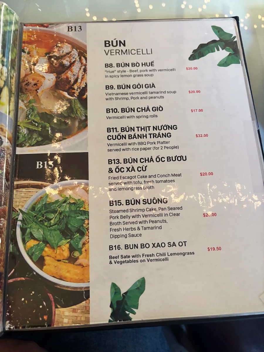 Menu, Pho Ngoc Yen Restaurant - Mississauga