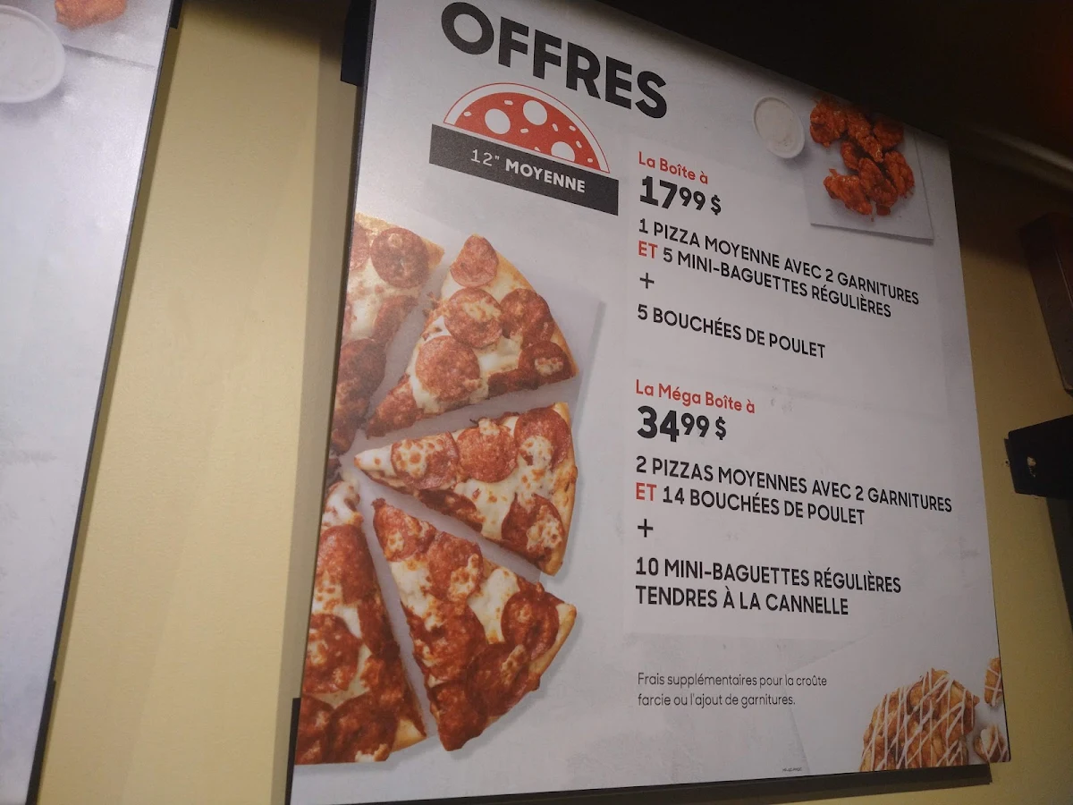 Menu, Pizza Hut