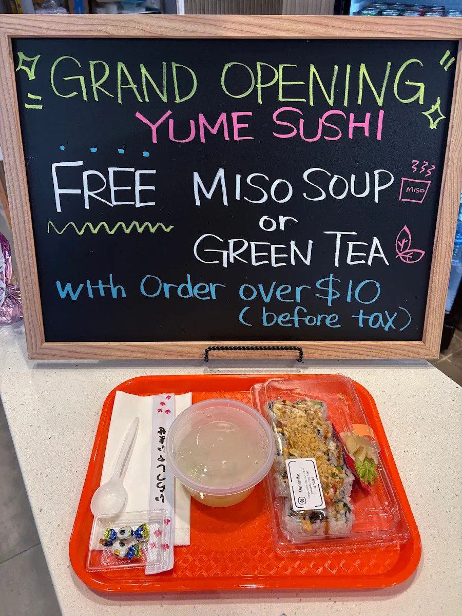 Menu, Yume Sushi Grab & Go